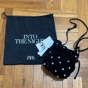 NWT Limited edition Zara Into the Night suede rhinestone bag